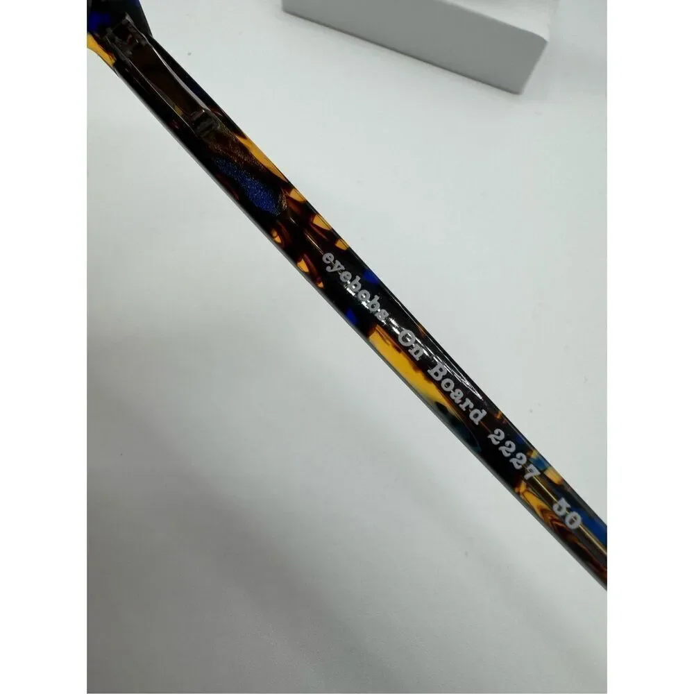 eyebobs On Board eyeglass frames blue brown pattern new without case
